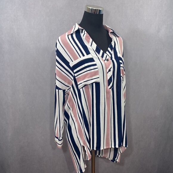NWOT idem ditto Striped Rayon Tunic Size S/M - Picture 1 of 5